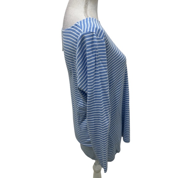 Nwt vineyard vines Blue White Striped boatneck tee modal cotton long sleeve xl - Picture 7 of 10